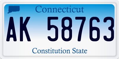 CT license plate AK58763