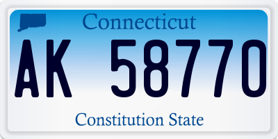 CT license plate AK58770