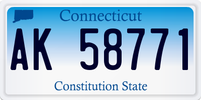CT license plate AK58771