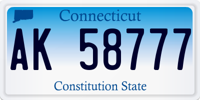 CT license plate AK58777