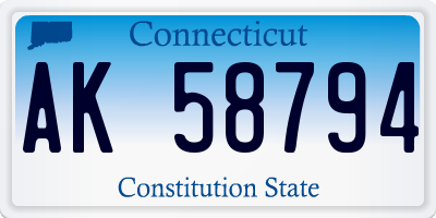 CT license plate AK58794