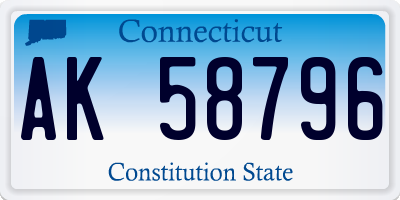 CT license plate AK58796