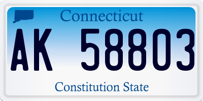 CT license plate AK58803