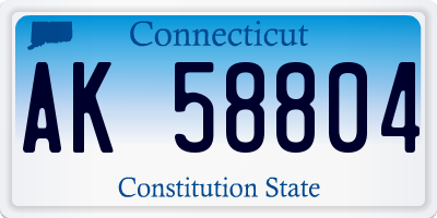 CT license plate AK58804