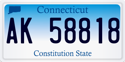 CT license plate AK58818