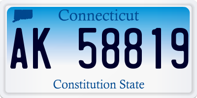 CT license plate AK58819