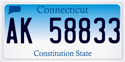 CT license plate AK58833