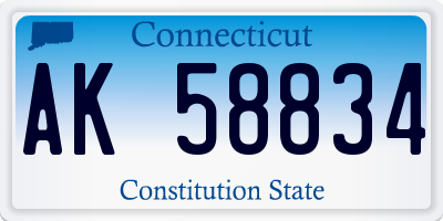 CT license plate AK58834
