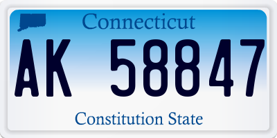 CT license plate AK58847