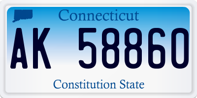 CT license plate AK58860