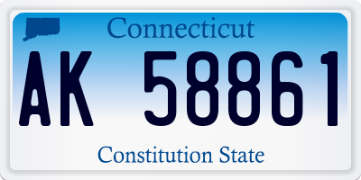 CT license plate AK58861