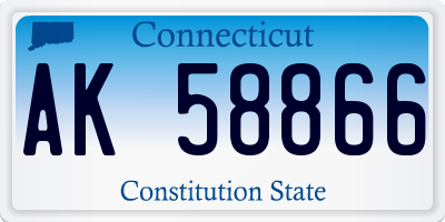 CT license plate AK58866