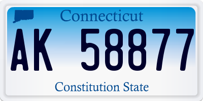 CT license plate AK58877
