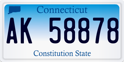 CT license plate AK58878