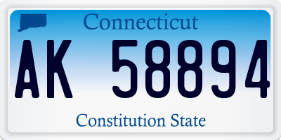 CT license plate AK58894