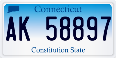 CT license plate AK58897