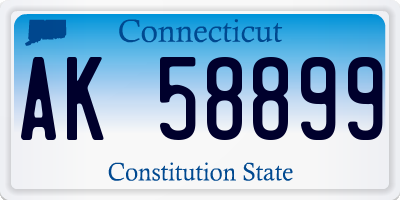 CT license plate AK58899