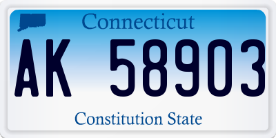 CT license plate AK58903