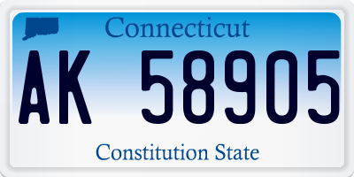 CT license plate AK58905