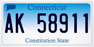 CT license plate AK58911