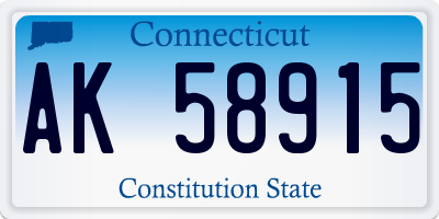 CT license plate AK58915