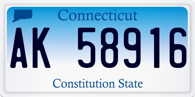CT license plate AK58916