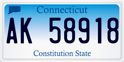 CT license plate AK58918