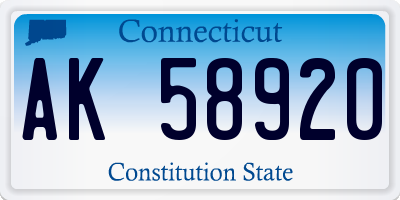 CT license plate AK58920