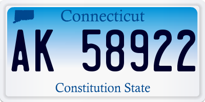 CT license plate AK58922
