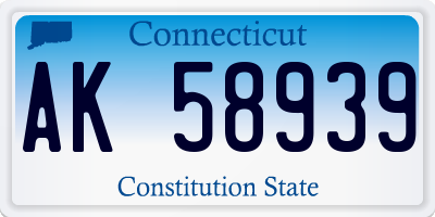 CT license plate AK58939