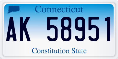 CT license plate AK58951