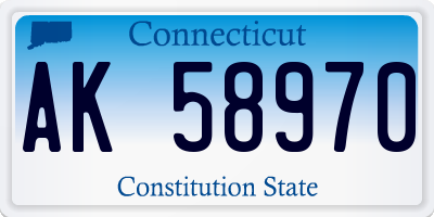 CT license plate AK58970