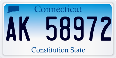 CT license plate AK58972