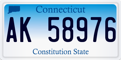 CT license plate AK58976