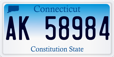 CT license plate AK58984