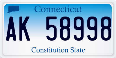 CT license plate AK58998