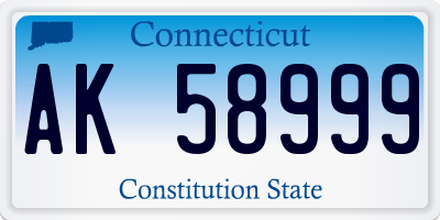 CT license plate AK58999