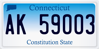 CT license plate AK59003