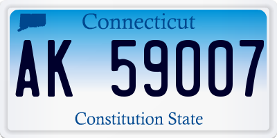 CT license plate AK59007