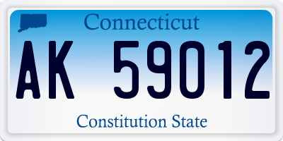 CT license plate AK59012
