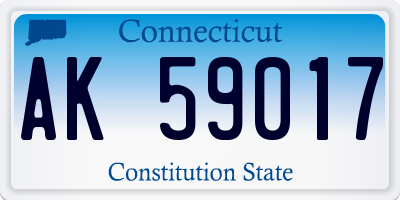 CT license plate AK59017