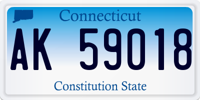 CT license plate AK59018