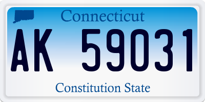 CT license plate AK59031