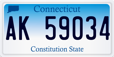 CT license plate AK59034