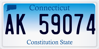 CT license plate AK59074