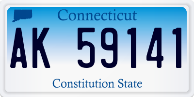 CT license plate AK59141