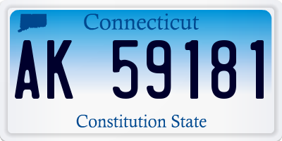 CT license plate AK59181