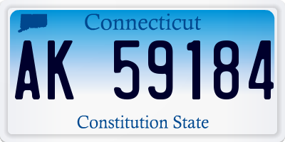 CT license plate AK59184