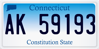 CT license plate AK59193
