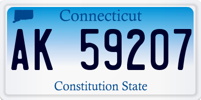 CT license plate AK59207